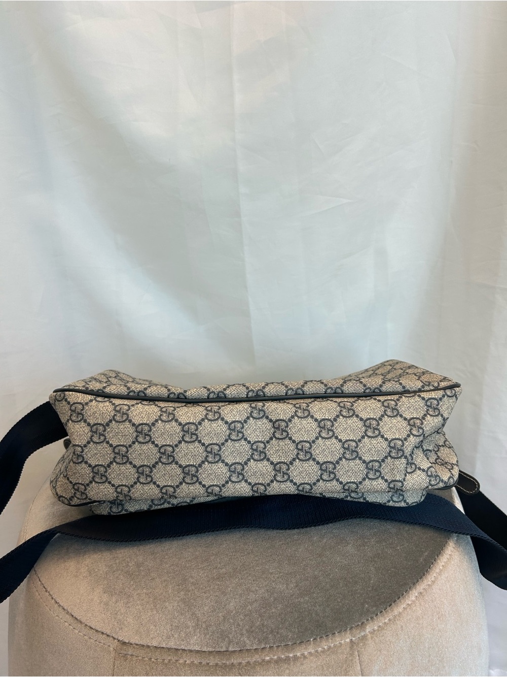 Gucci Vintage Monogram GG Supreme Messenger Bag beige blue coated canvas unisex - Picture 9 of 17